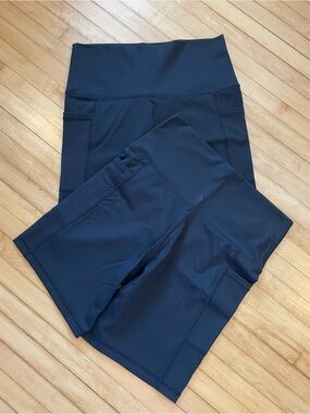 AERIE OFFLINE Set of 2 Biker Shorts Phone Pockets 6" Inseam High Waist Black